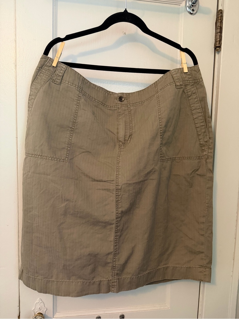 Ralph Lauren Olive Khaki Midi Utility Skirt